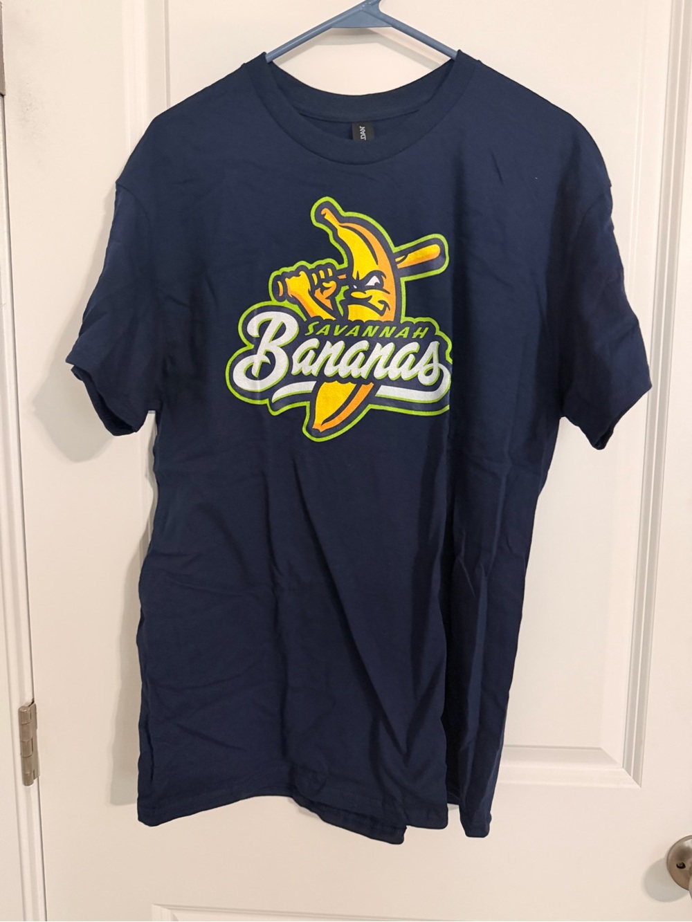 Gildan Navy Savannah Bananas Graphic Tee with Yellow Accent-L